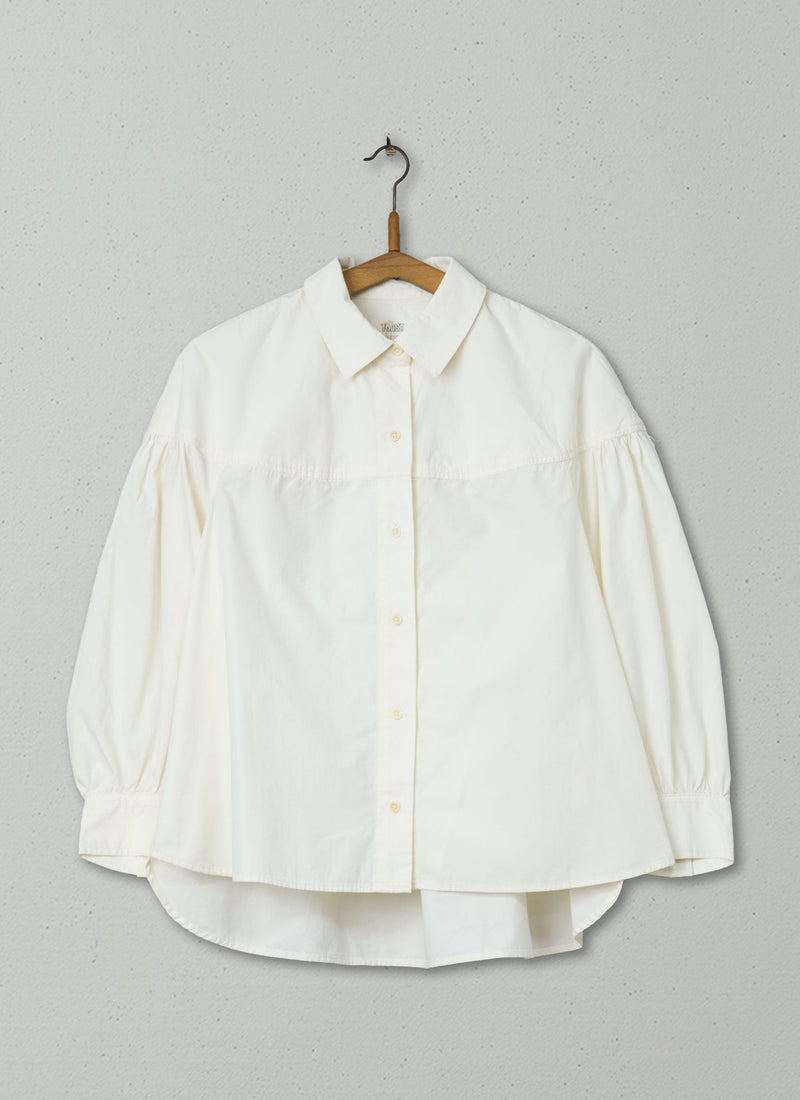 Reworn Cotton Poplin Yoke Shirt Size 12 (655) | Alabaster White