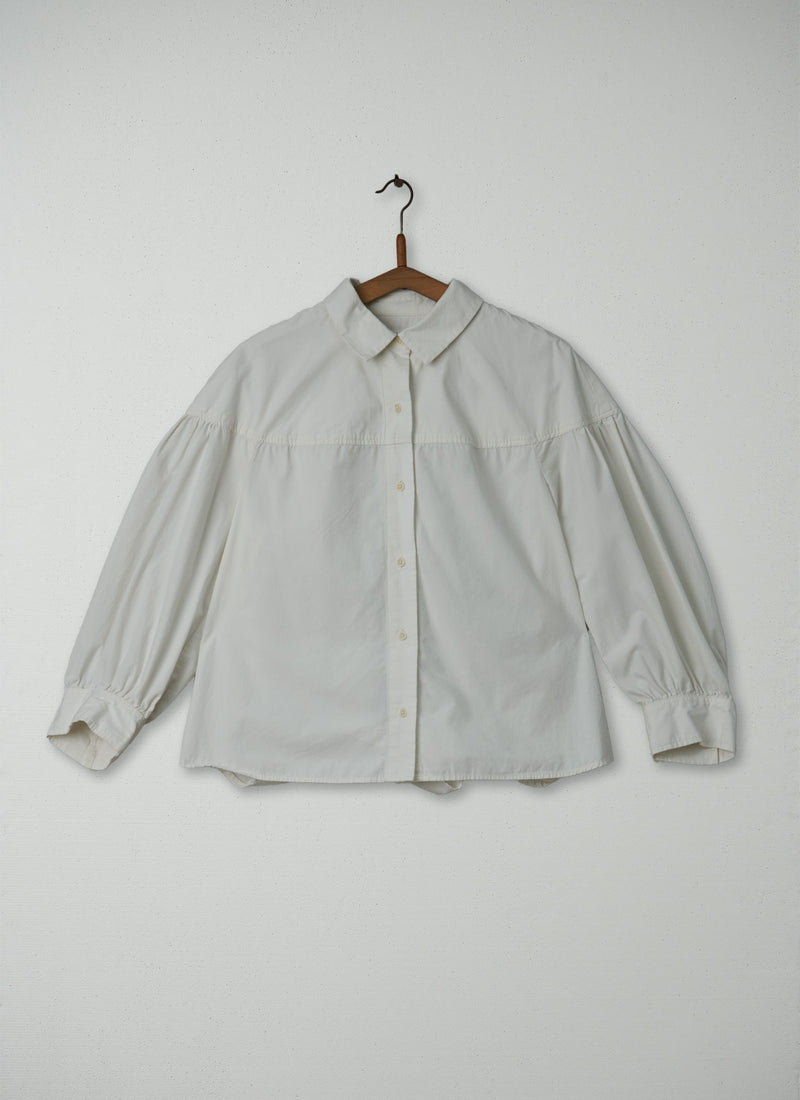 Reworn Cotton Poplin Yoke Shirt Size 8 (180) | White