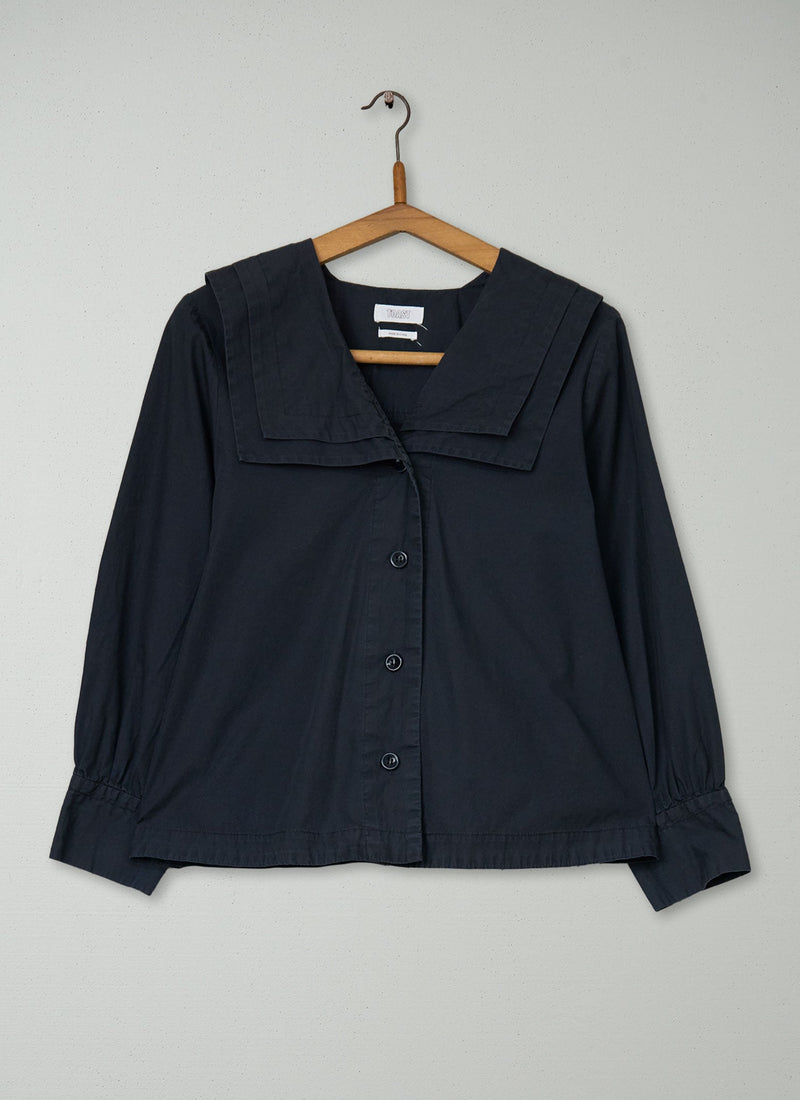 Reworn Square Collar Shirt Size 8 (1059) | Navy