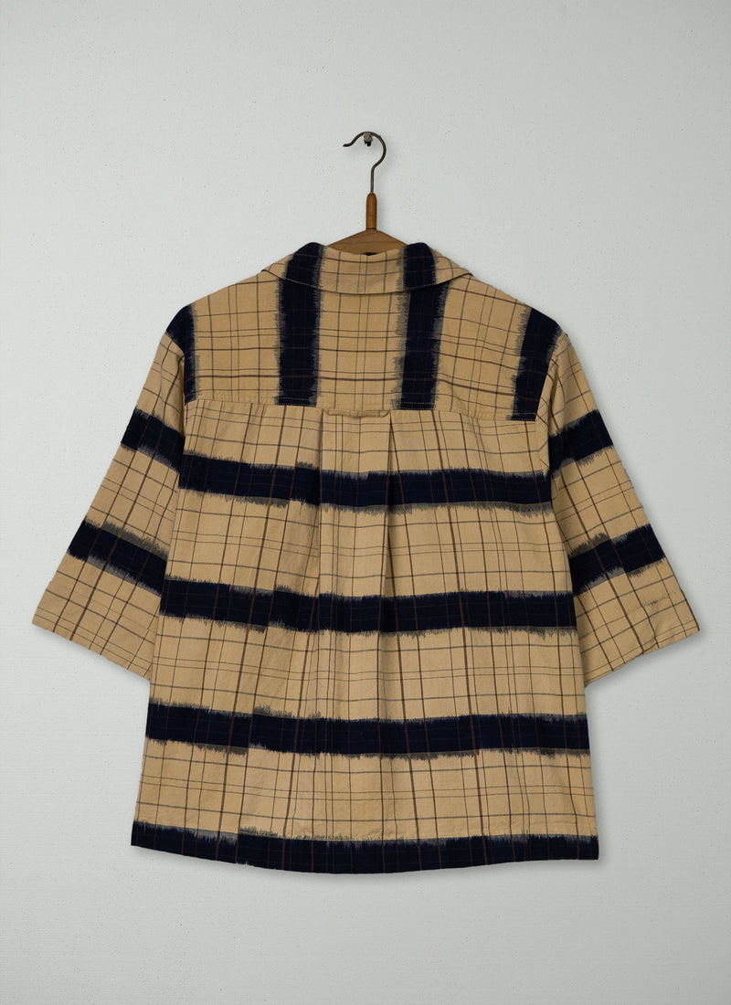 Reworn Ikat Check Shirt Size 12 (945) | Multi