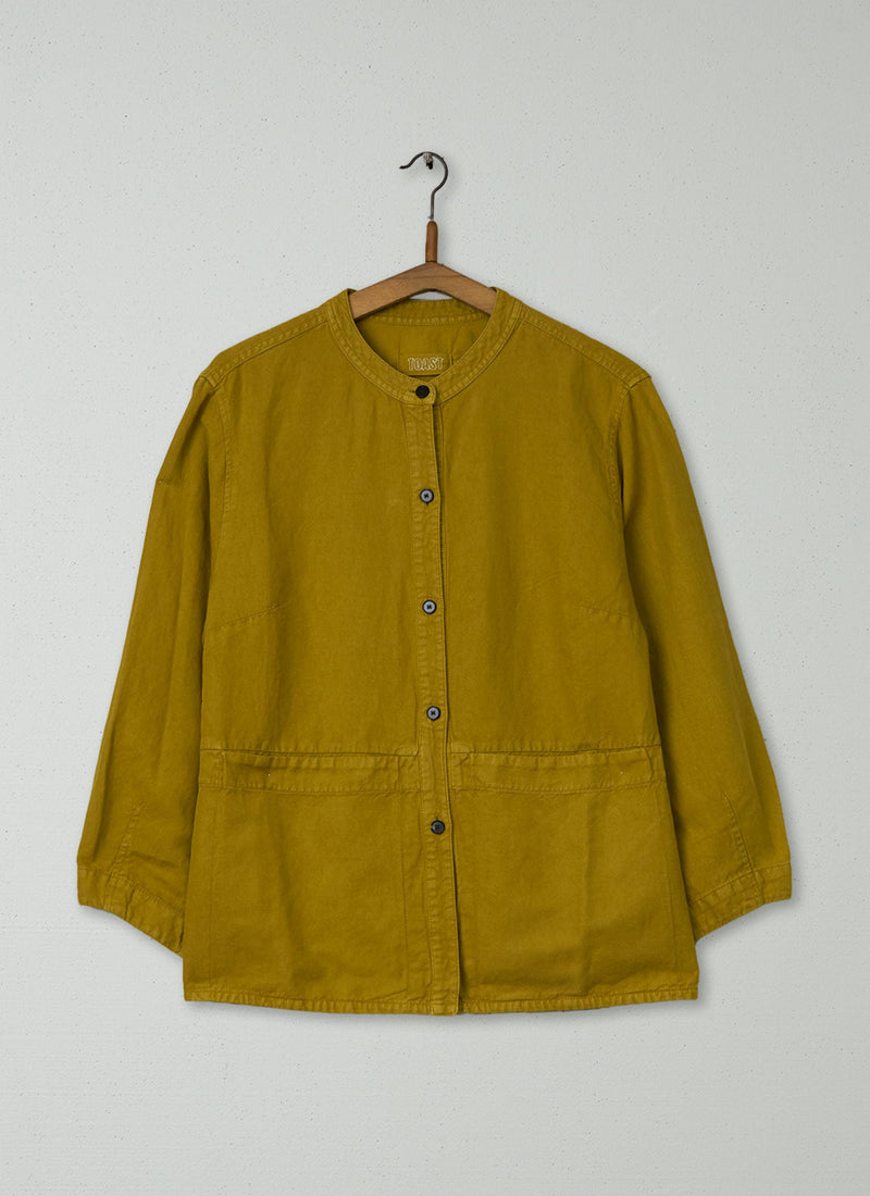 Reworn Cotton Linen Twill Shirt Size 8 (813) | Brass