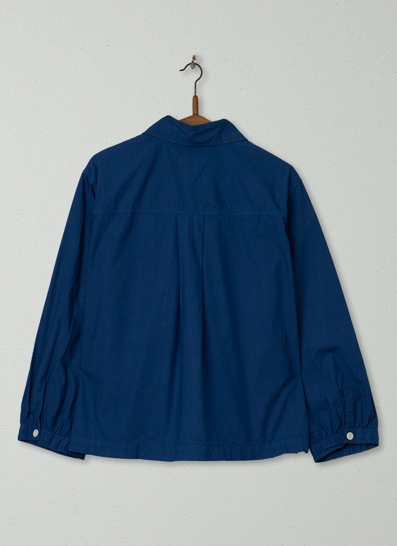 Reworn Patch Pocket Poplin Shirt Size 6 (691) | Ink Blue