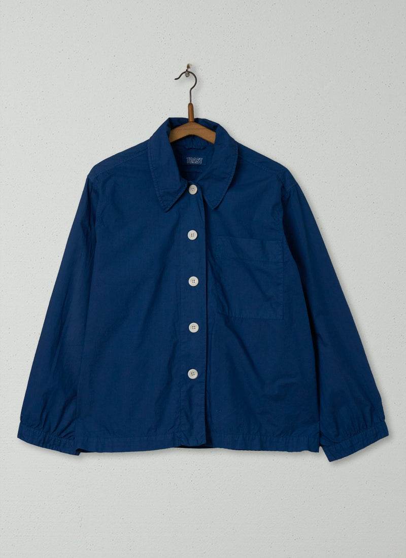 Reworn Patch Pocket Poplin Shirt Size 6 (691) | Ink Blue