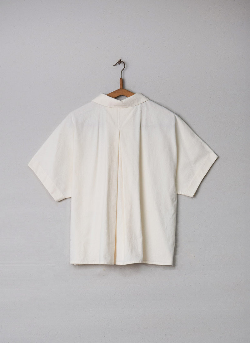Reworn Raffia Embroidered Shirt Size 12 (003) | Ecru