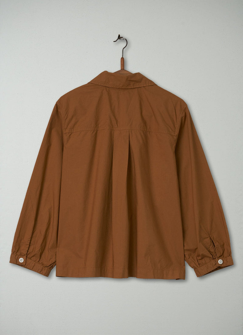 Reworn Poplin Patch Pocket Shirt Size 6 (922) | Tawny Brown