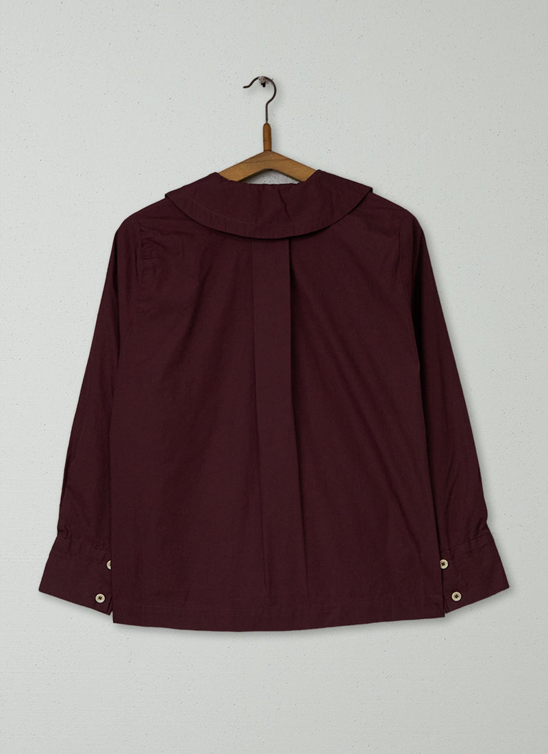 Reworn Dropped Collar Poplin Shirt Size 6 (801) | Hickory