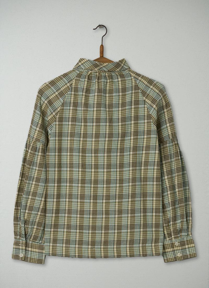 Reworn Tie Neck Cotton Shirt Size 10 (644) | Multi