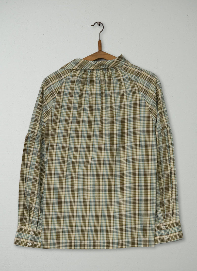 Reworn Tie Neck Cotton Shirt Size 14 (833) | Multi