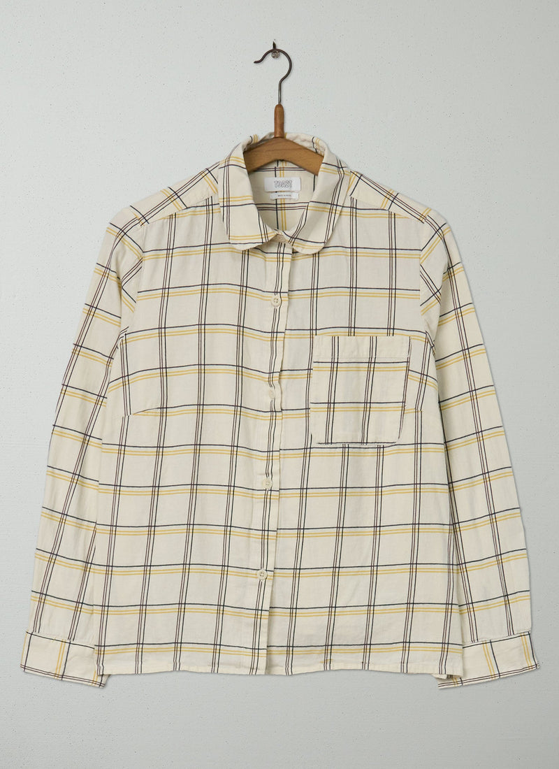 Reworn Ollie Raised Check Organic Shirt Size 10 (676) | Multi