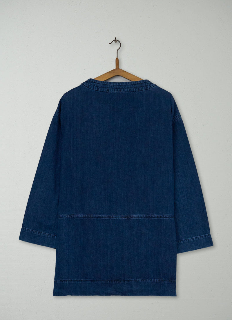 Reworn Denim Workwear Tunic Size 8 (732) | Indigo