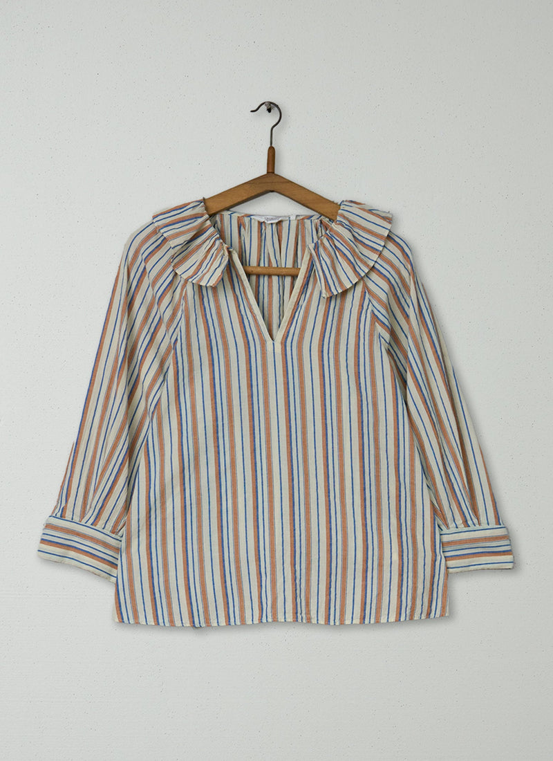 Reworn Stripe Cotton Shirt Size 10 (792) | Multi