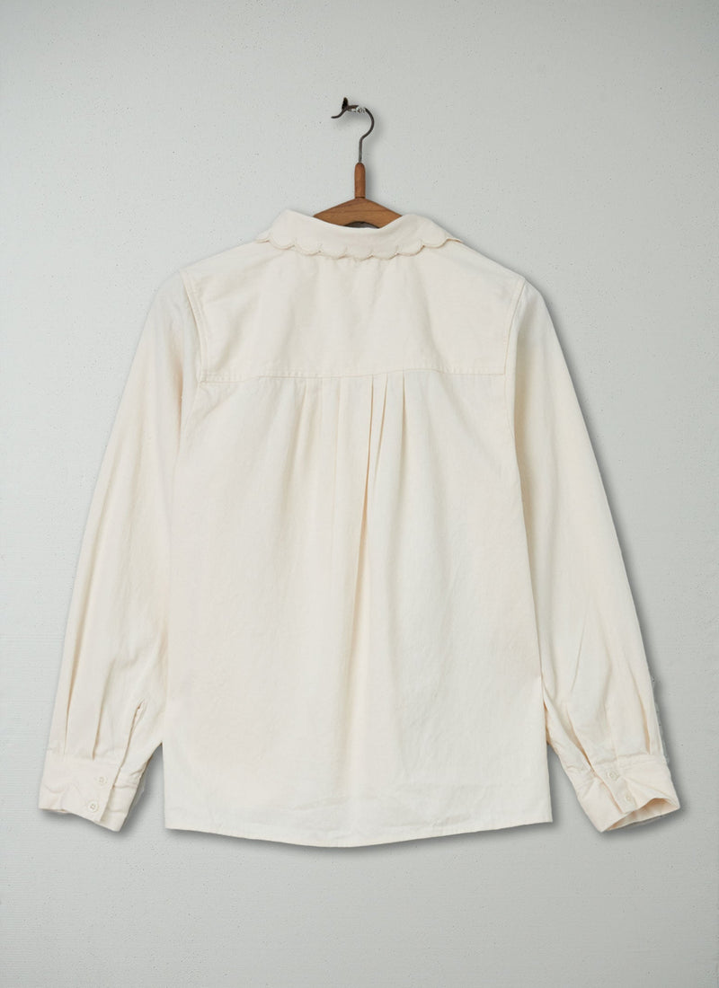 Reworn Cotton Pique Shirt Size 10 (240) | Ecru