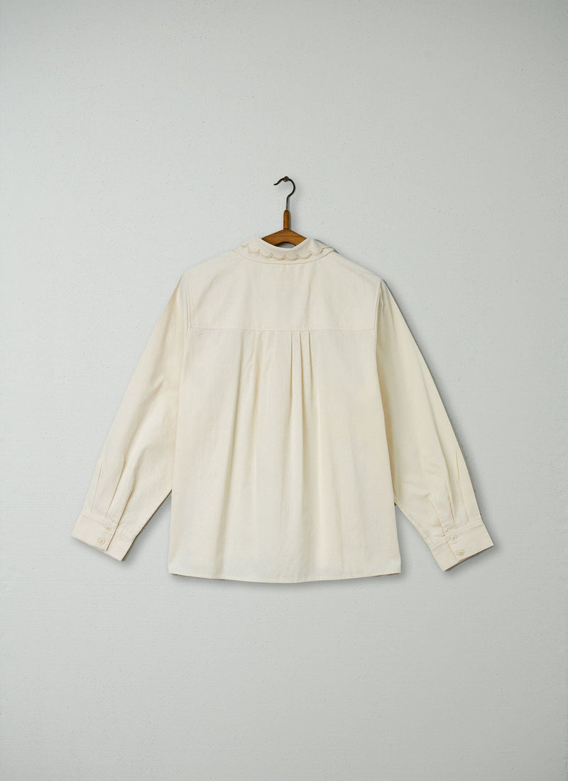 Reworn Cotton Pique Shirt Size 16 (093) | Ecru