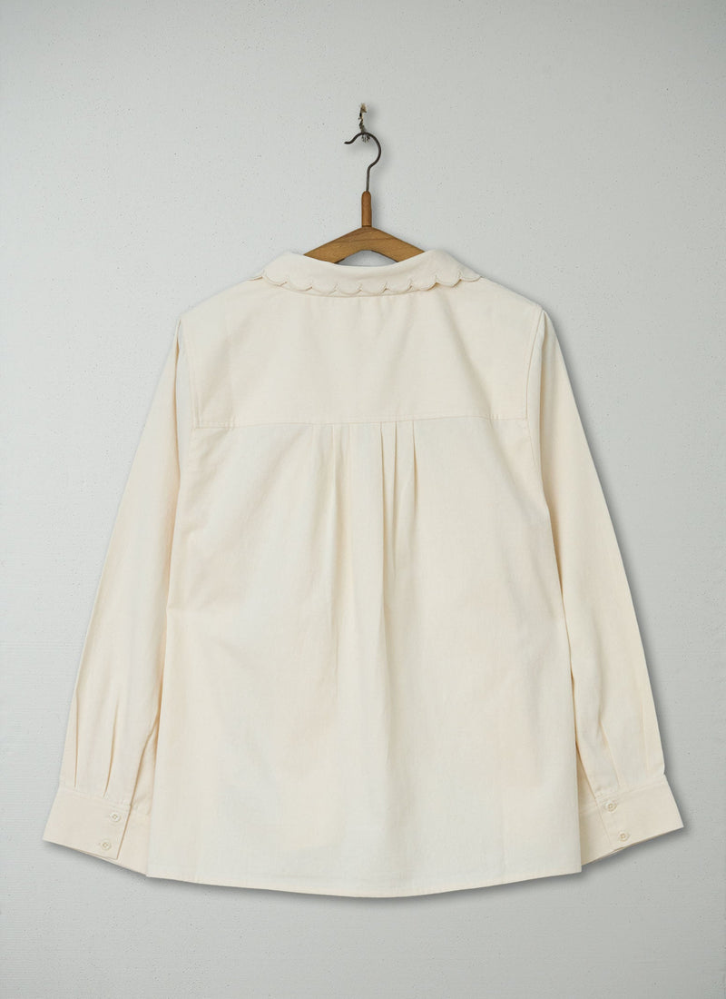 Reworn Cotton Pique Shirt Size 8 (773) | Ecru