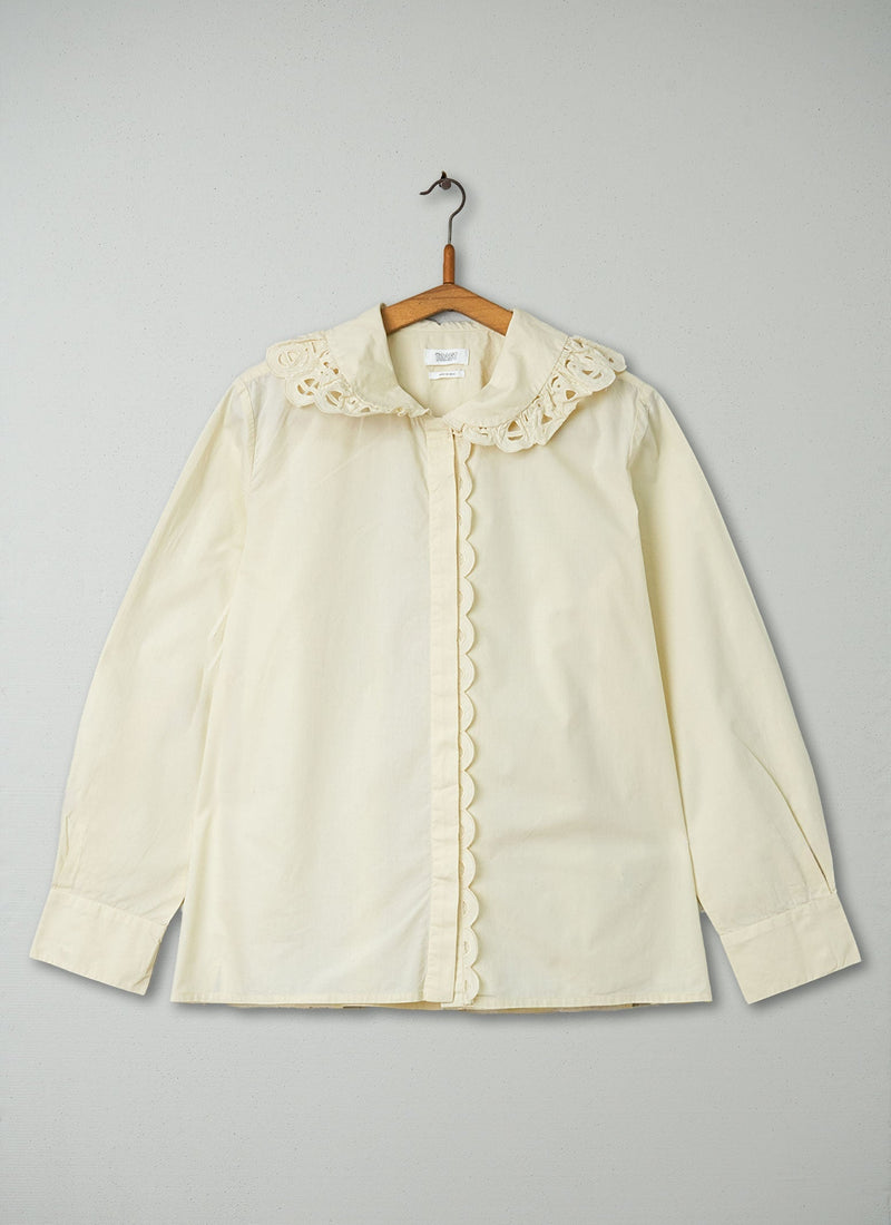 Reworn Poplin Shirt Size 14 (211) | Parchment