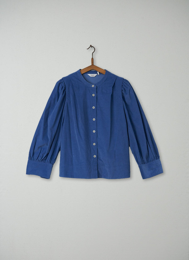 Reworn Needlecord Shirt Size 10 (062) | Blue