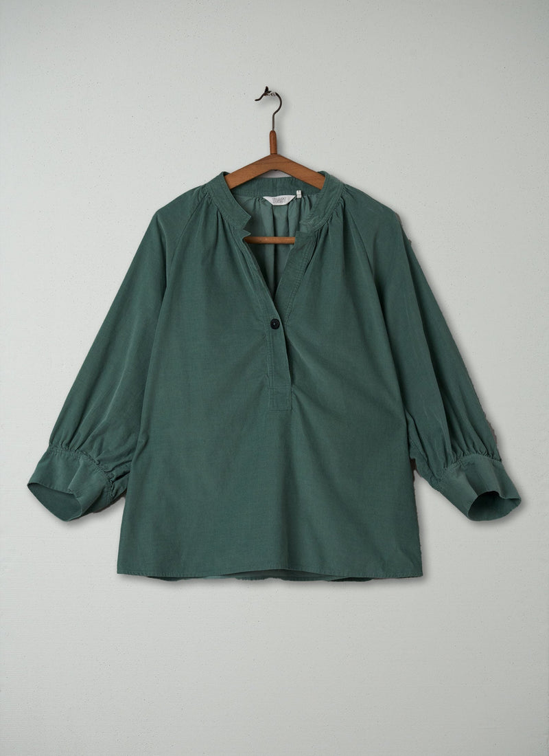 Reworn Needlecord Raglan Shirt Size L (221) | Thorn Green