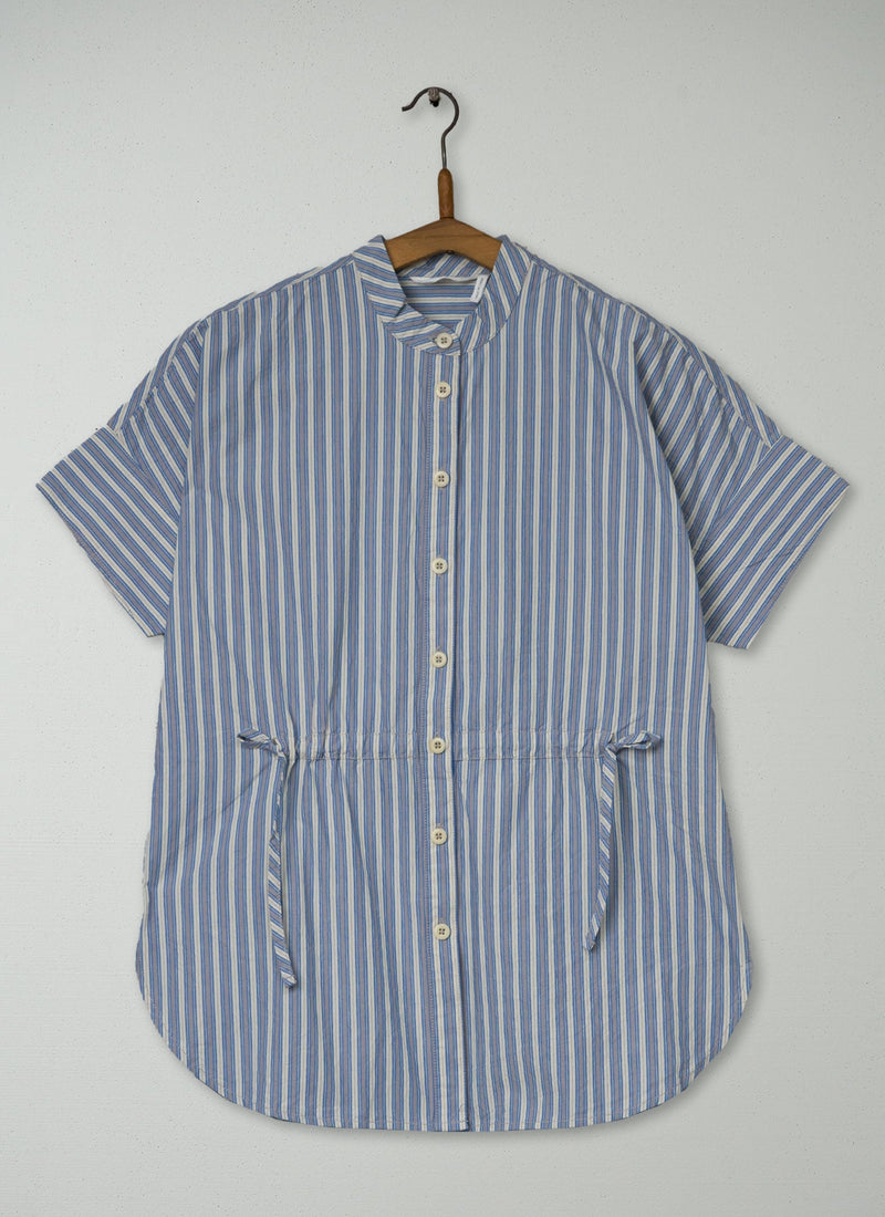 Reworn Stripe Poplin Gathered Shirt Size XXS (1155) | Multi