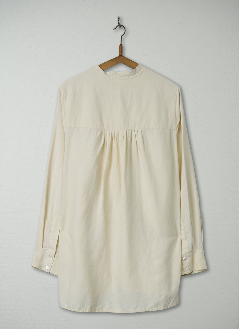 Reworn Tie Neck Silk Shirt Size 10 (1105) | Ecru