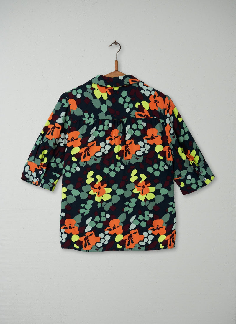 Reworn Flower Print Shirt Size 10 (192) | Multi