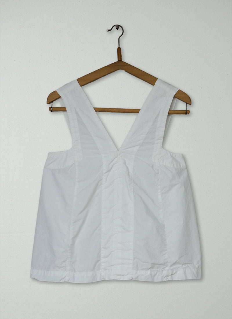Reworn Cotton Poplin Top Size S (1057) | White