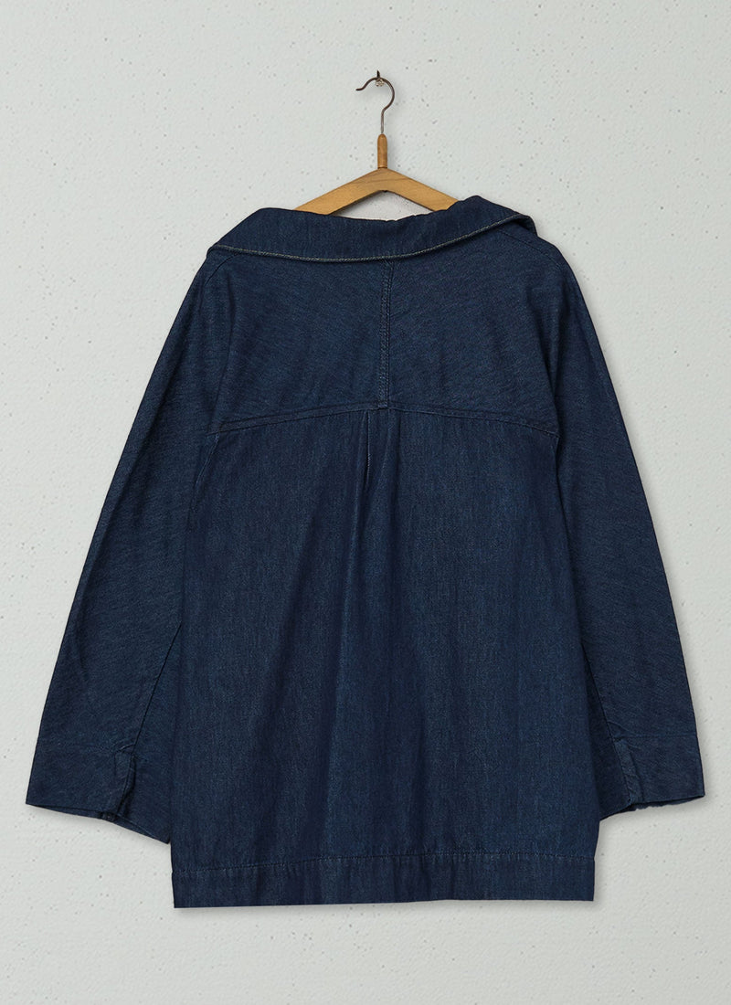 Reworn  Cotton Hemp Smock Size 18 (669) | Indigo