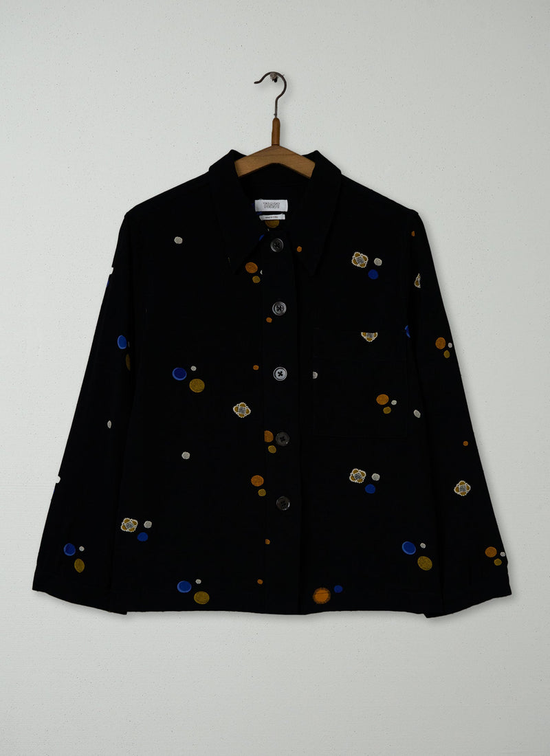 Reworn Cosmic Dot Print Shirt Size 14 (894) | Multi
