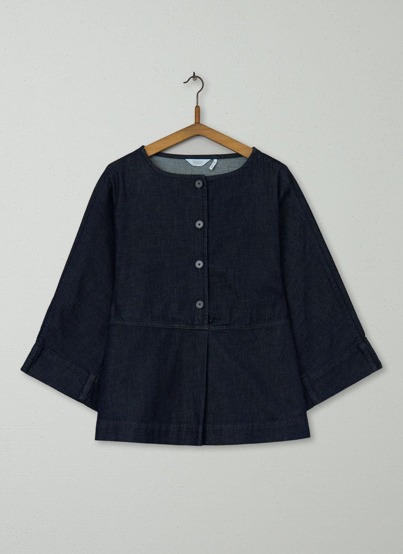 Reworn Cotton Denim Smock Size 10 (719) | Indigo