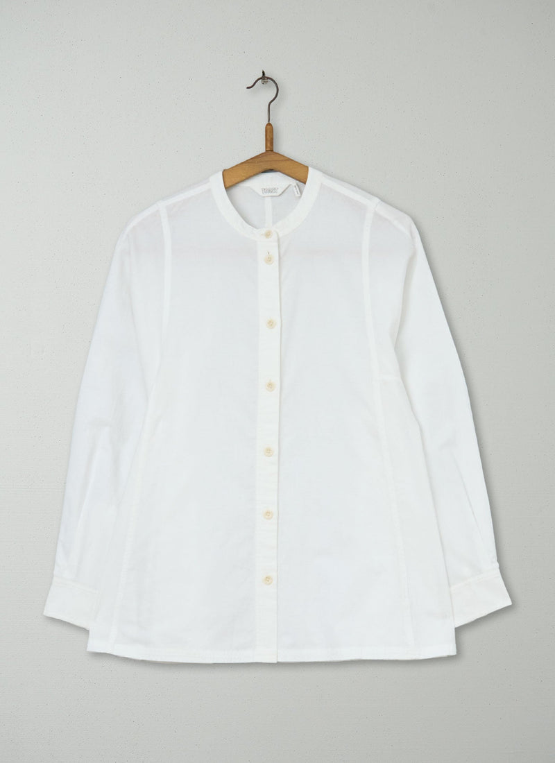 Reworn Raised Stripe Cotton Poplin Shirt Size M (728) | White