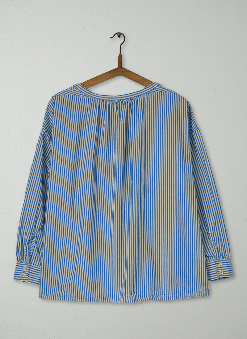 Reworn Stripe Cotton Smock Top Size M (1062) | Multi