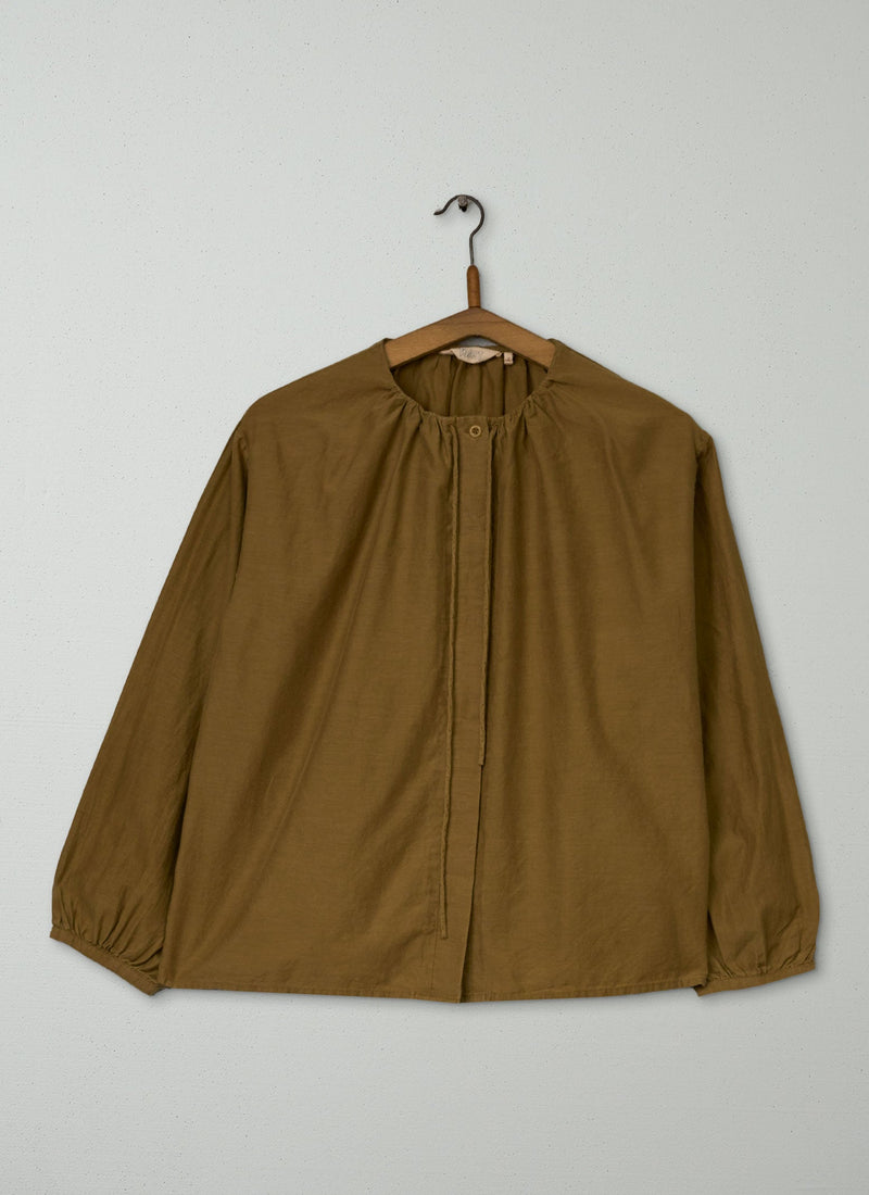 Reworn Cotton Silk Shirt Size S (1086) | Old Gold