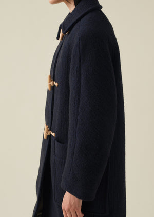 Textured Duffle Coat | Indigo