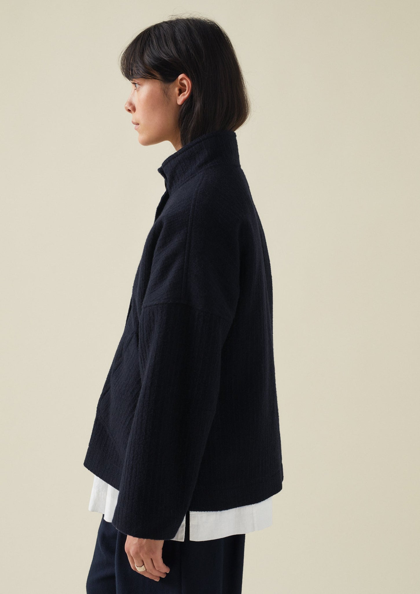 Short A Line Indigo Coat | Indigo