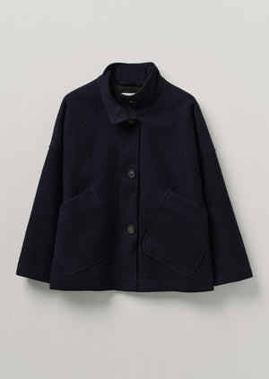 Short A Line Indigo Coat | Indigo