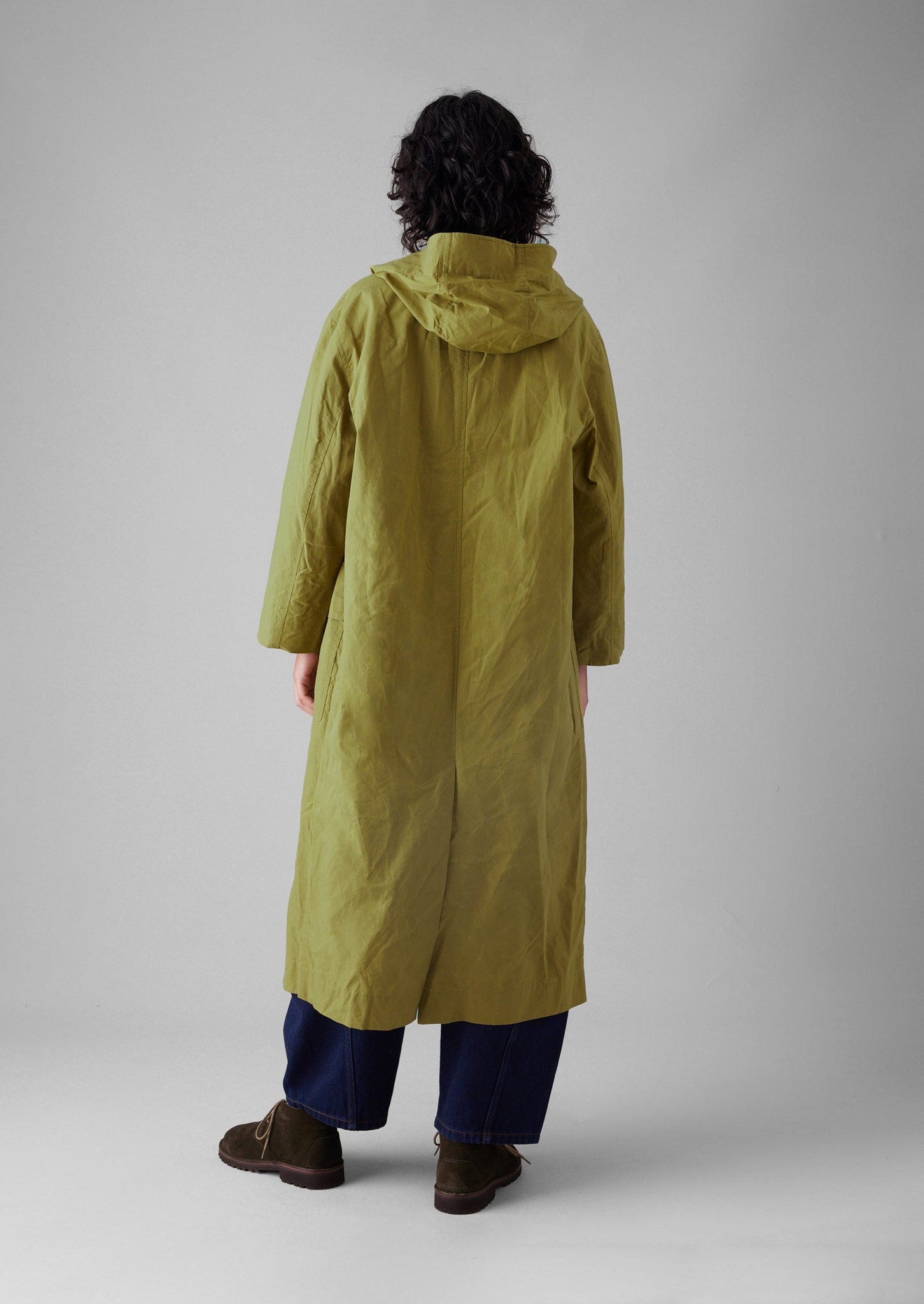 Hooded Waxed Cotton Parka | Seaweed