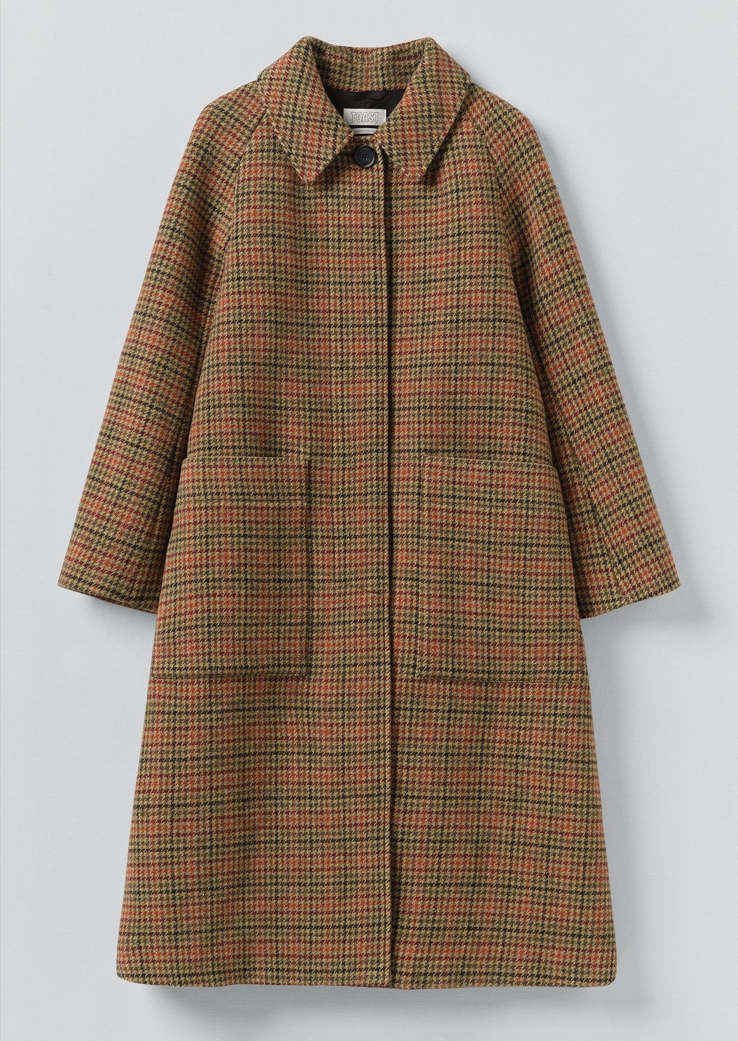 Frankie Vibrant Check Raglan Coat | Umber Multi