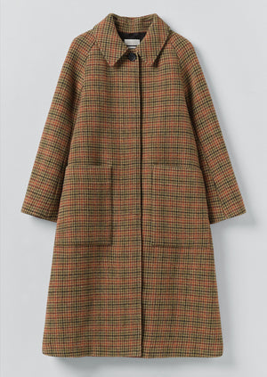 Frankie Vibrant Check Raglan Coat | Umber Multi