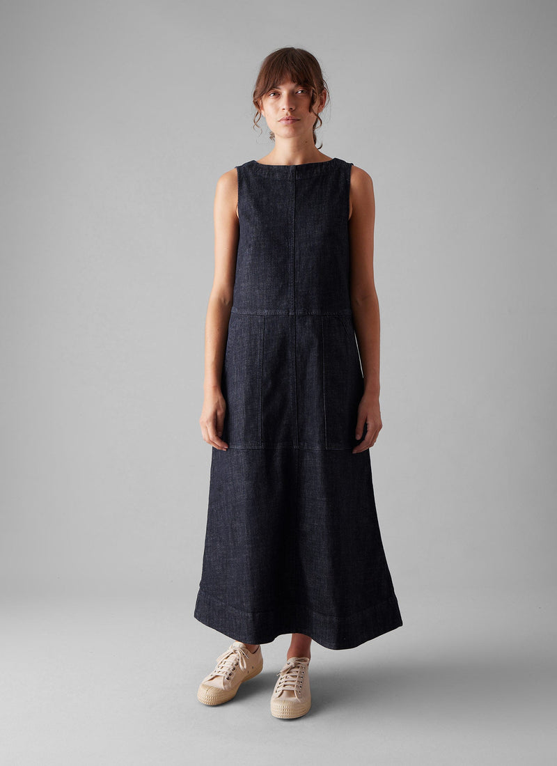 Panelled Indigo Denim Dress | Indigo