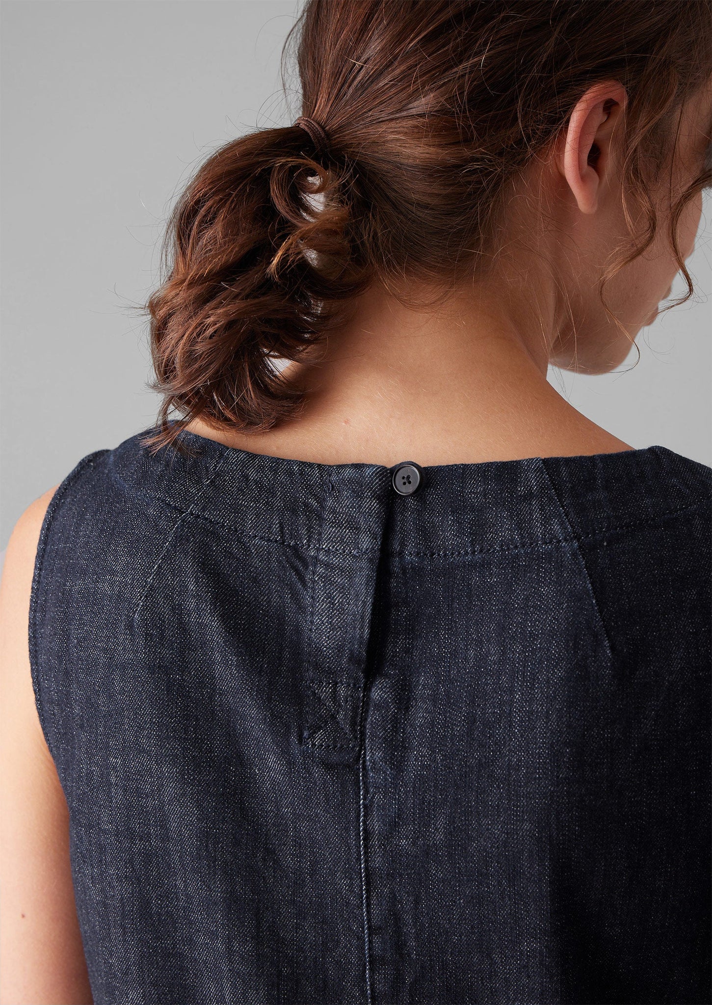 Panelled Organic Indigo Denim Dress | Indigo