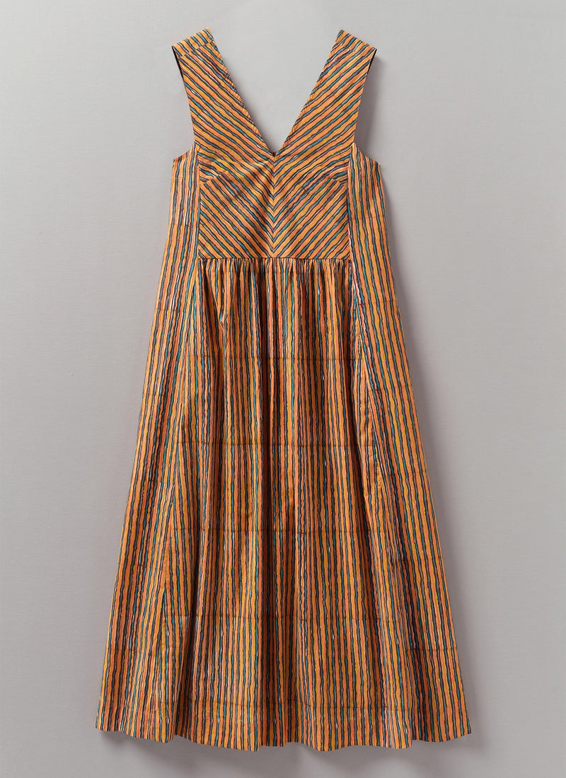 Stripe Block Print Cotton Dress | Poppy