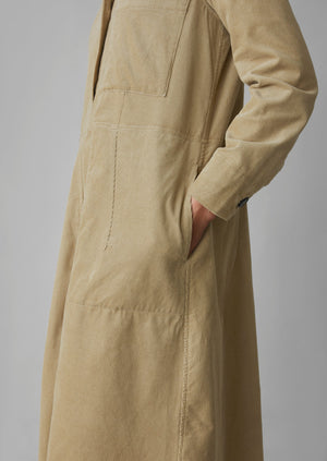 Open Collar Needlecord Shirt Dress | Bulrush