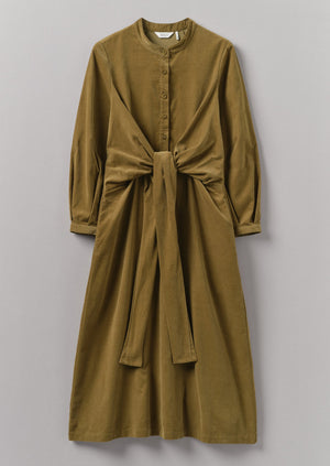 Organic Needlecord Wrap Dress | Golden Sand