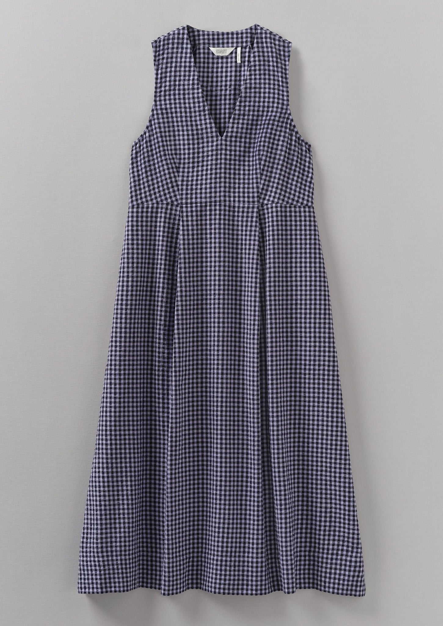 Cotton Gingham Seersucker Dress | Lilac