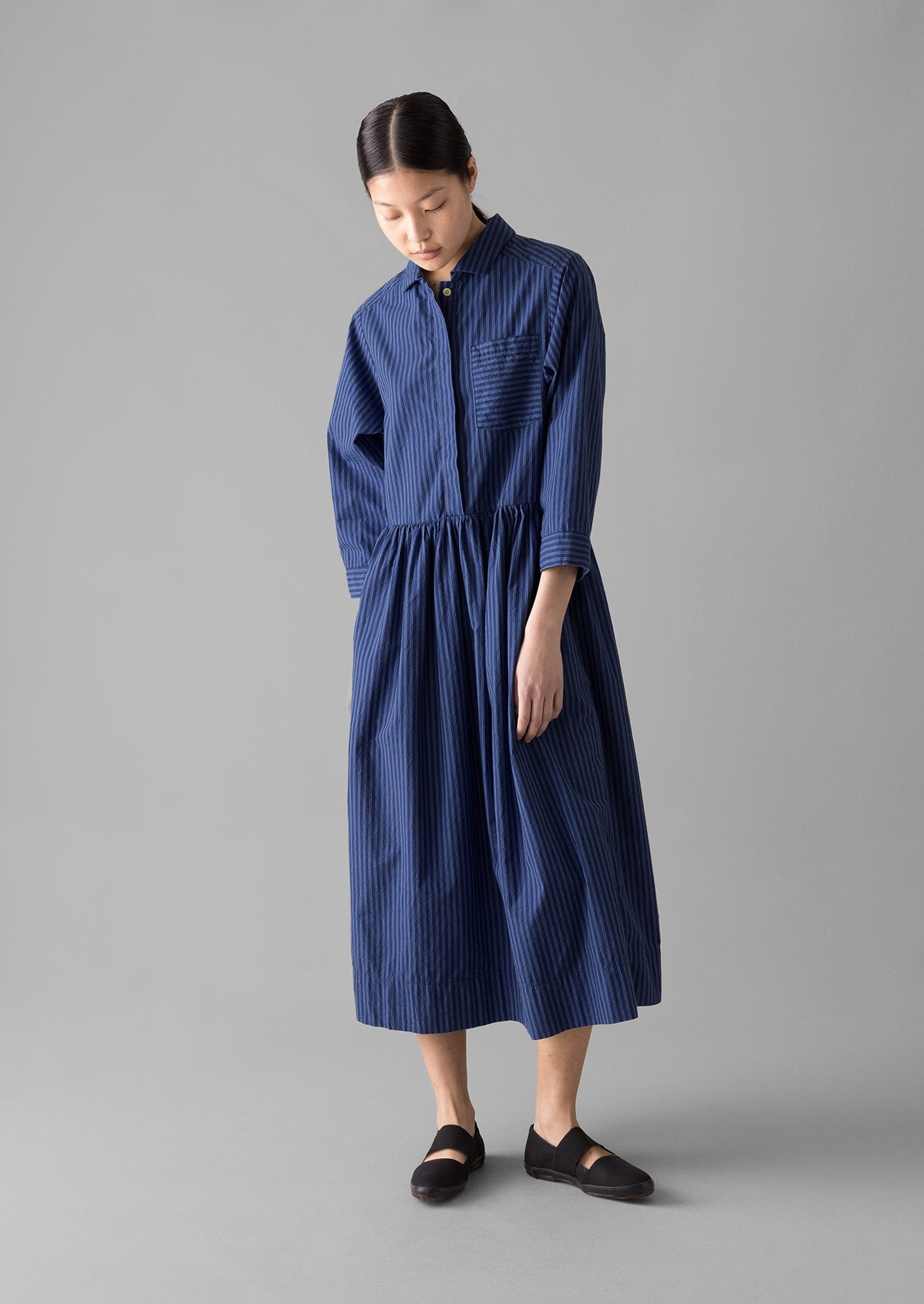 Stripe Poplin Shirt Dress | Blue Tourmaline