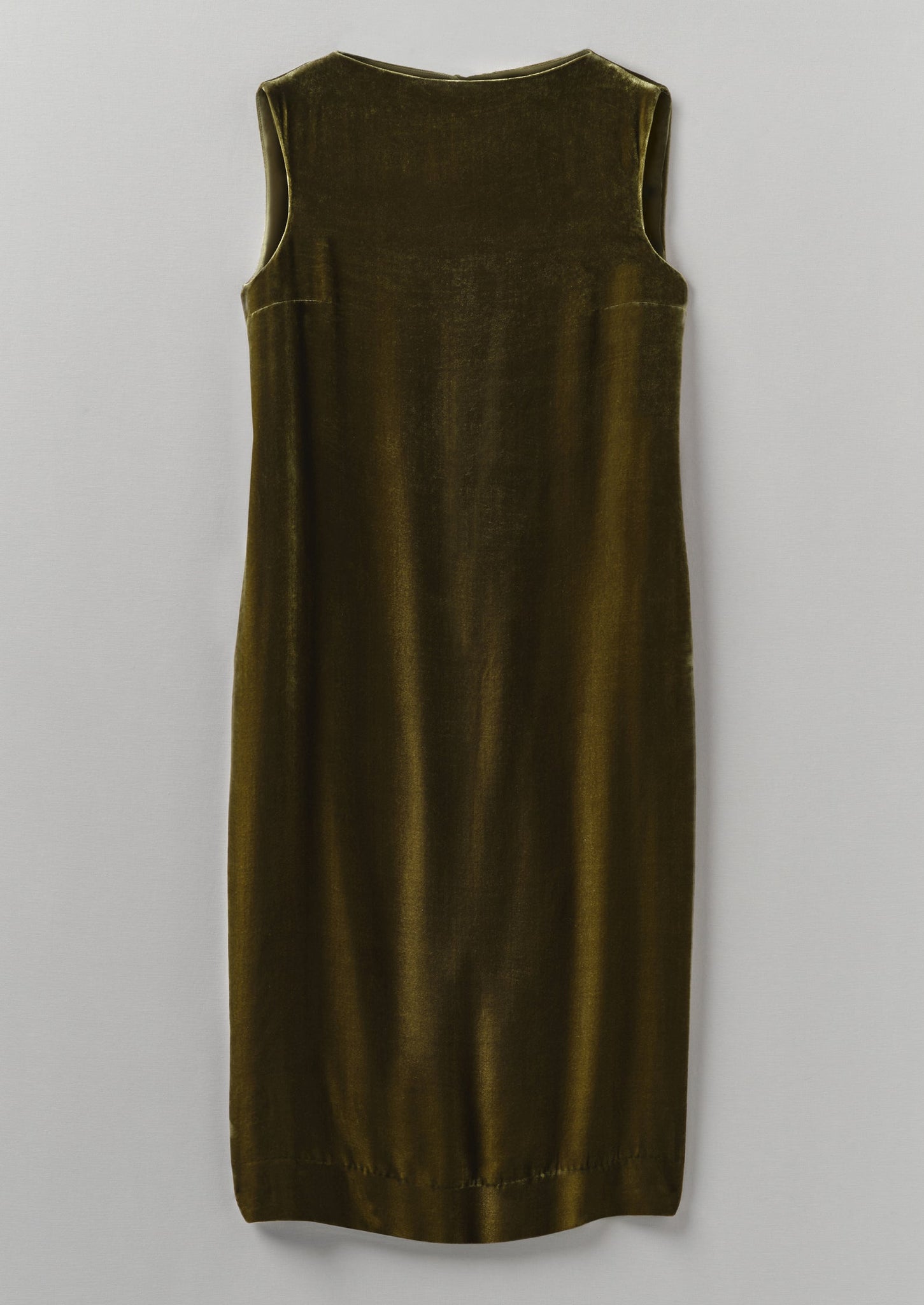 Fluid Silk Velvet Dress | Rich Olive