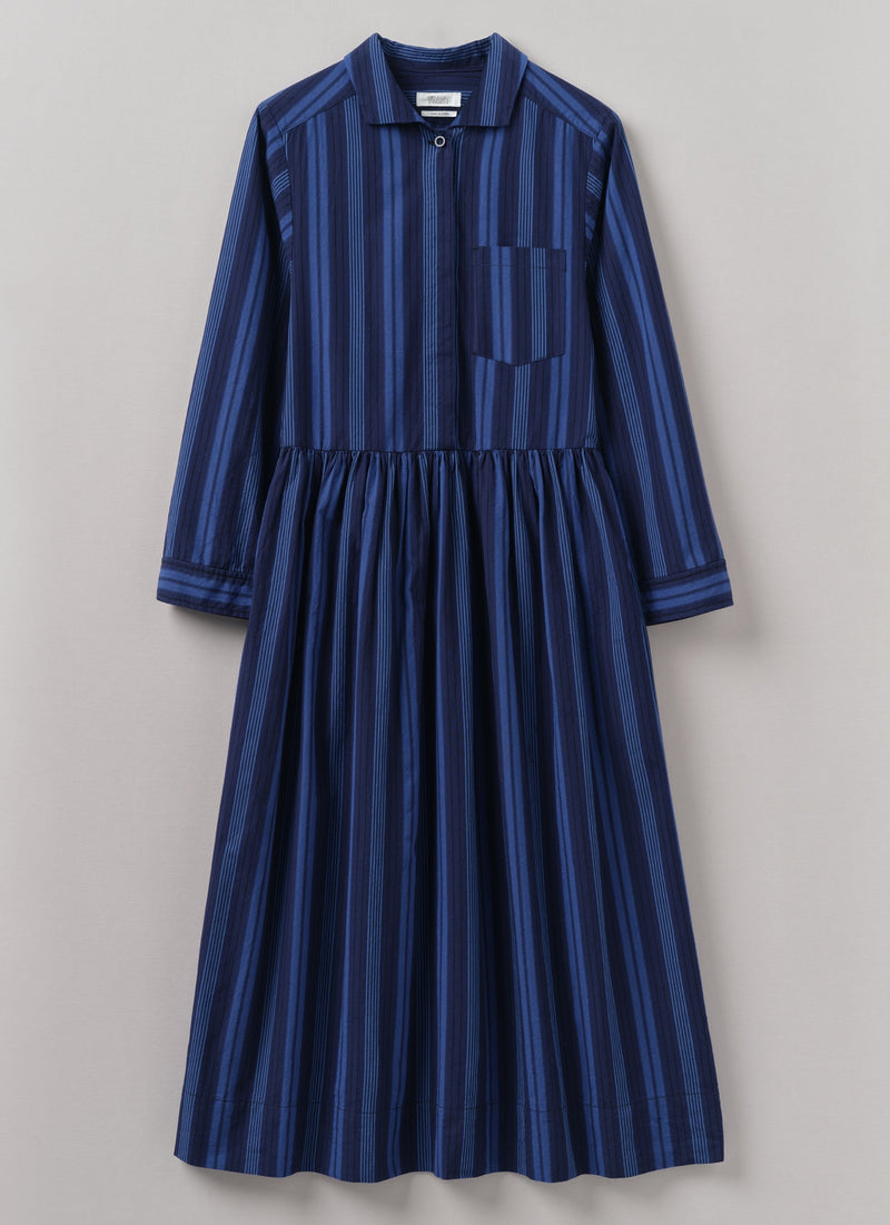 Stripe Poplin Shirt Dress | Royal Blue