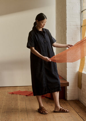 Cotton Denim Tunic Dress | Indigo