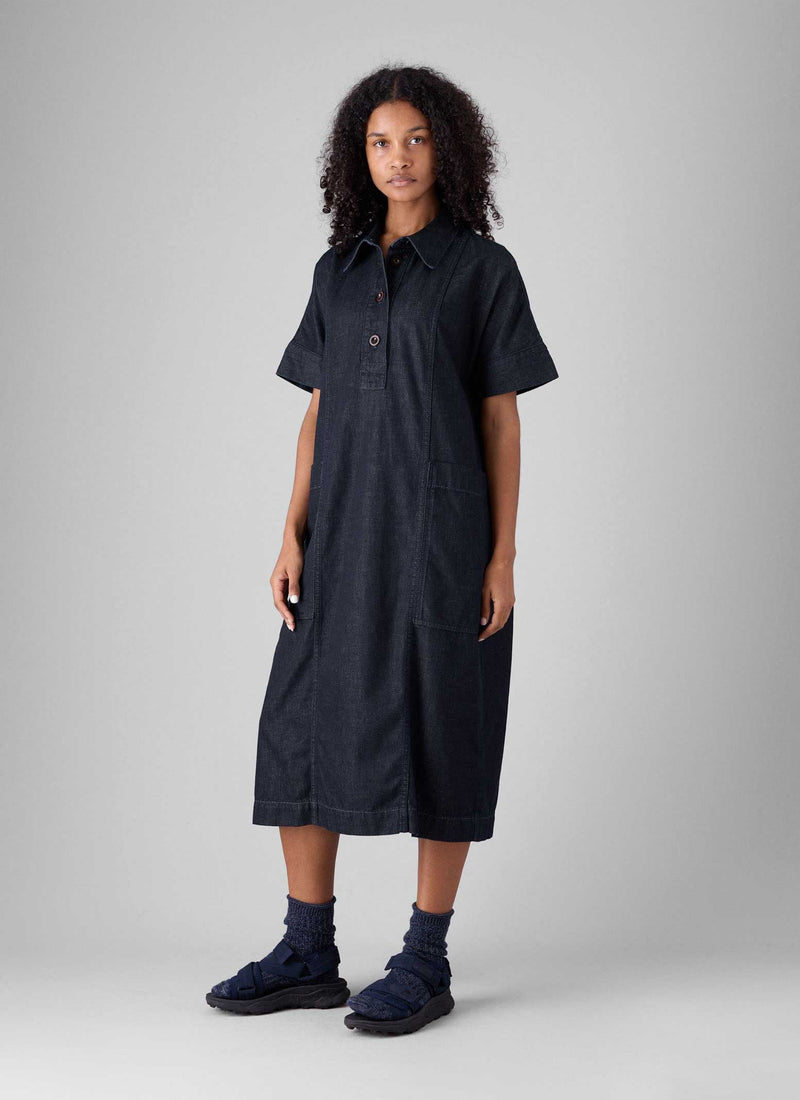 Cotton Denim Tunic Dress | Indigo