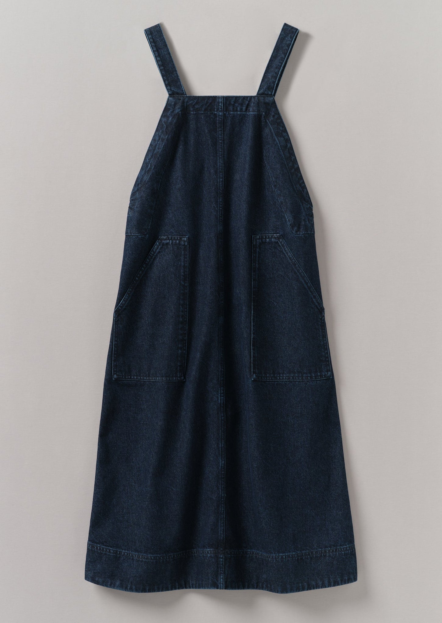 Patch Pocket Denim Dungaree Dress | Indigo