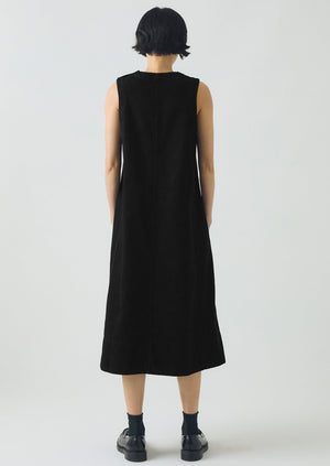 Washed Black Denim Workwear Dress | Carbon Black